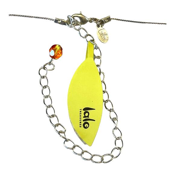 NEW Lalo NECKLACE Purple Resin Dragonfly Butterfly Pendant DBL Serpentine Chain - Picture 3 of 4